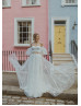 Two Piece Off Shoulder Ivory Lace Tulle Unusual Wedding Dress